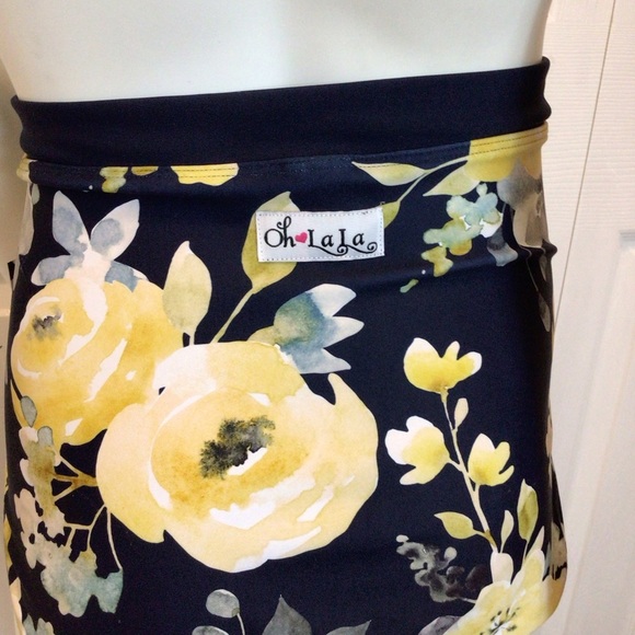 OhLaLa Dancewear Womens Navy Blue Floral Dance Briefs Size Adult Large - Picture 4 of 9